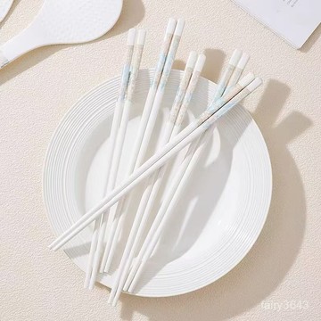 🔥48h台灣夯貨+99免運✨景德鎮家用抗菌筷子防滑耐高溫防黴陶瓷易清洗高檔骨瓷環保