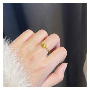 【Hera 赫拉】小紅書同款沙金小方糖戒指 H115021504
