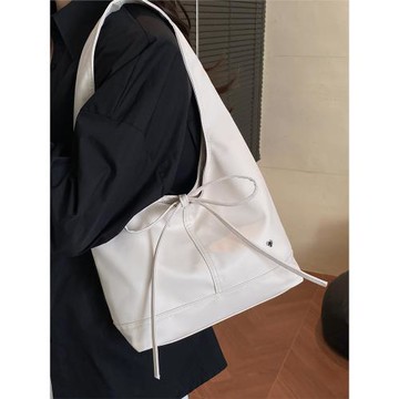 2025韓版小眾通勤女包百搭休閑包法系蝴蝶結大容量單肩腋下托特包