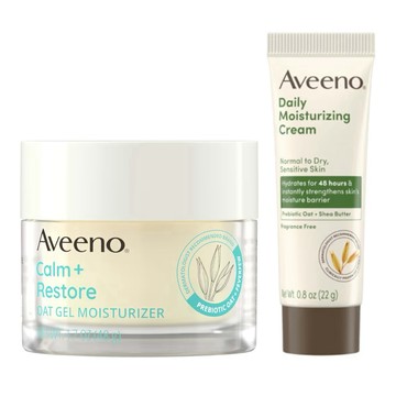 艾惟諾Aveeno 敏感肌保濕霜組合 Calm + Restore 燕麥凝膠48.2ml&燕麥益生元日常保濕霜22.7g