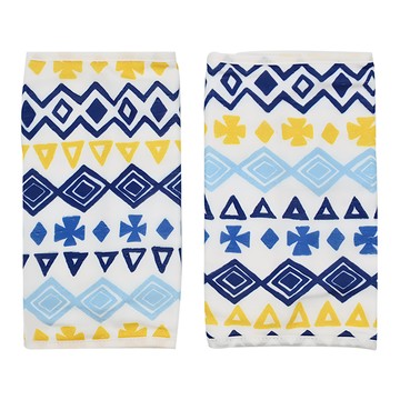 QUARTER REPORT 揹帶口水巾 2條入 Sucking Pad  藍圖騰  1組