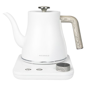 NICONICO 電子溫控手沖壺 細口 雪幕白 NI-L2003W-S 0.8L 1個 分離式壺蓋 分離式底座  分離式壺蓋  分離式底座