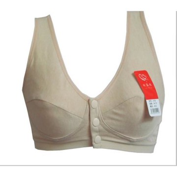 新款欣芬雅上托中老年女士文胸媽媽前扣背心式純棉老人內衣胸罩