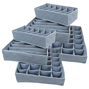 竹炭纖維 內衣整理收納盒3件組  灰色  2組