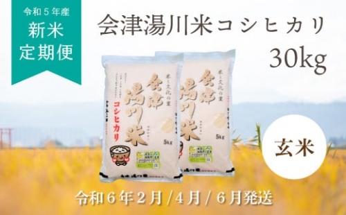 48≪令和5年度 新米≫湯川村産コシヒカリ　玄米30kg(2月4月6月)