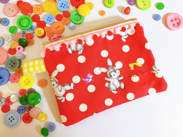 跳舞小兔手作零錢包票卡包小物包