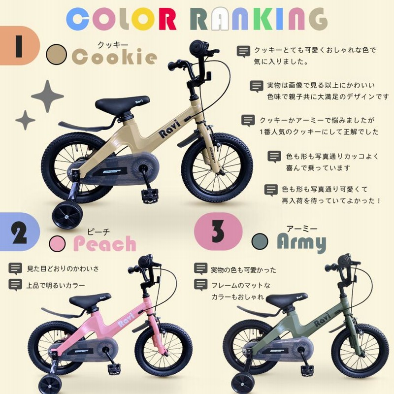 Ravi 幼児用自転車 アーミー 子供用自転車RAVI 14インチアーミーカラー補助輪あり