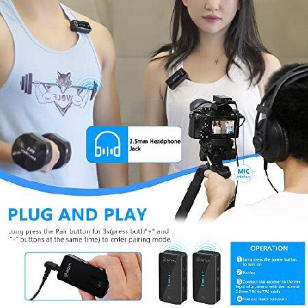 Dual Wireless microphone,BOYA BY-XM6 K2 With Charging Case Professional Lapel Mic with Receiver and Transmitters For Cameras Camcorder(並行輸入品)