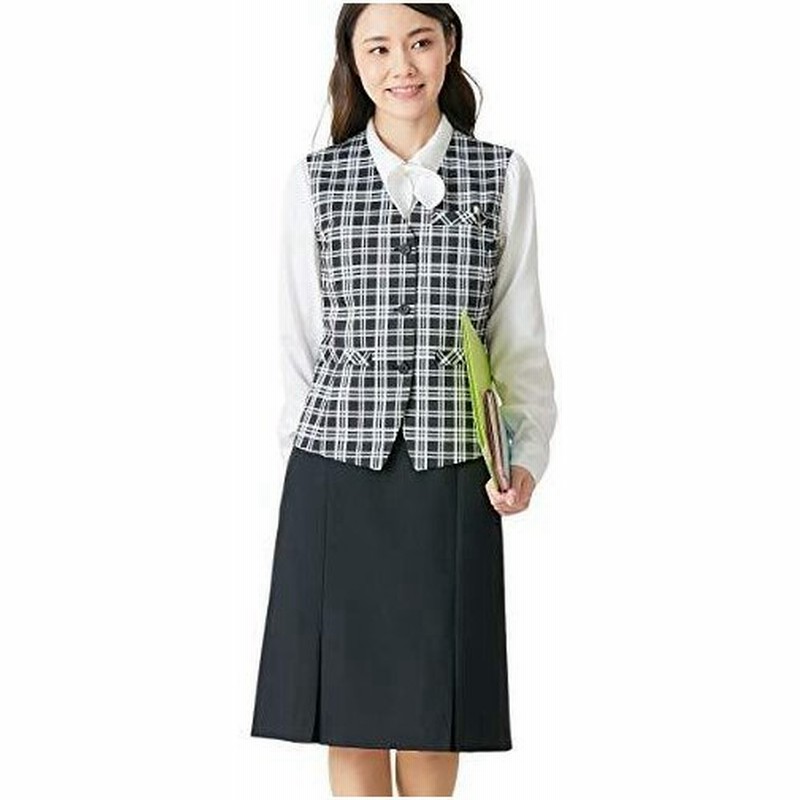 Nissen ニッセン 事務服 オフィス 制服 ベスト スーツ 洗える 上下 セット ボックス プリーツ スカート ポケットあり レディース 大きいサイズ 抗菌消臭 タ 通販 Lineポイント最大get Lineショッピング