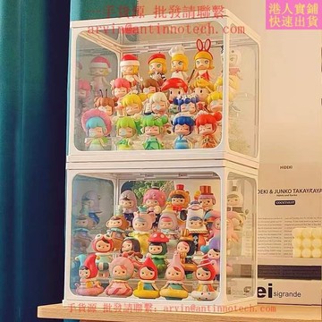 盒 透明玻琍擺柜泡泡瑪特展示盲盒架子手辦牆樂高玩偶收納置物架
