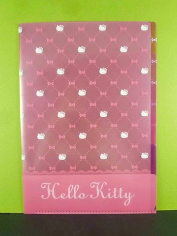 【震撼精品百貨】Hello Kitty 凱蒂貓~5格資料夾~KT小頭圖案/桃色