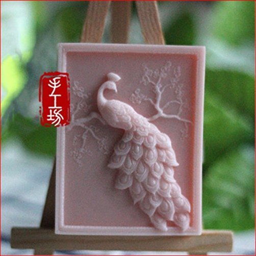 Peacock Bird Silicone Soap Bar Mold Candle Mold DIY Craft Plaster Resin Wax Mold