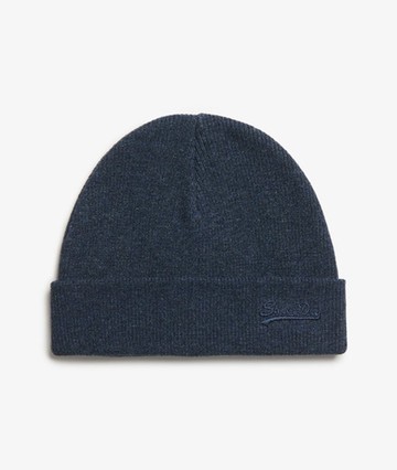 Superdry Men's Essential Logo Knitted Beanie Hat Navy Size: 1SIZE