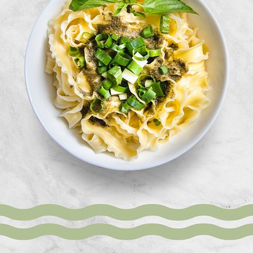 【吳獨麵】蘆薈南瓜麵+羅勒醬 | 五辛素 | (3包入/袋)