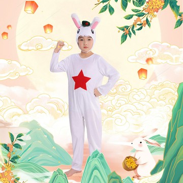 兒童國慶節萬聖節紅星兔寶學校愛國主題舞臺錶演節日慶典裝扮服裝[萌寶童裝]可開發票