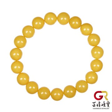 【正佳珠寶】老蜜蠟琥珀 頂級陽橙老蜜 9.8-10.3mm 老蜜蠟手珠｜日本彈力繩