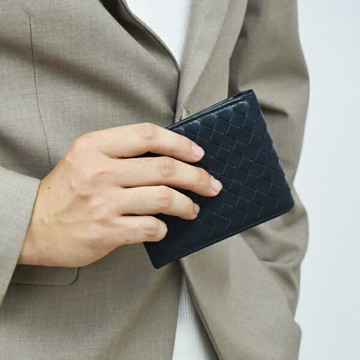 真皮短夾 編織對折短夾【NWA51】