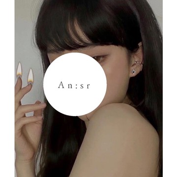 An:sr—「六芒星 黑鑽耳釘」925純銀 男女飾品 黑鑽 星 帥氣A0047