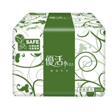 優活 抽式柔拭紙巾300抽*30包
