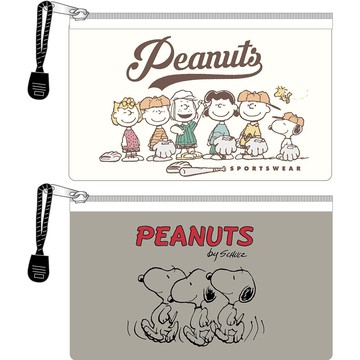 SNOOPY(古典糸)皮質拉鍊袋(S/M) (款式隨機出貨)