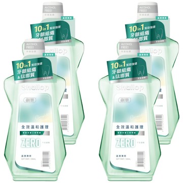 Shallop 刷樂 全效溫和護理漱口水 溫潤薄荷  4個  500ml