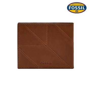 【FOSSIL 官方旗艦館】Derrick 真皮拼接零錢袋質感短夾-咖啡色 ML4743194