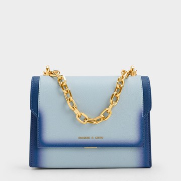 暈染翻蓋斜背包