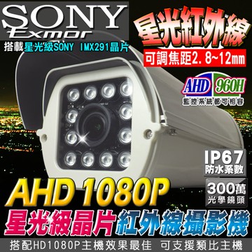 高清AHD1080P SONY星光級晶片戶外防護罩攝影機