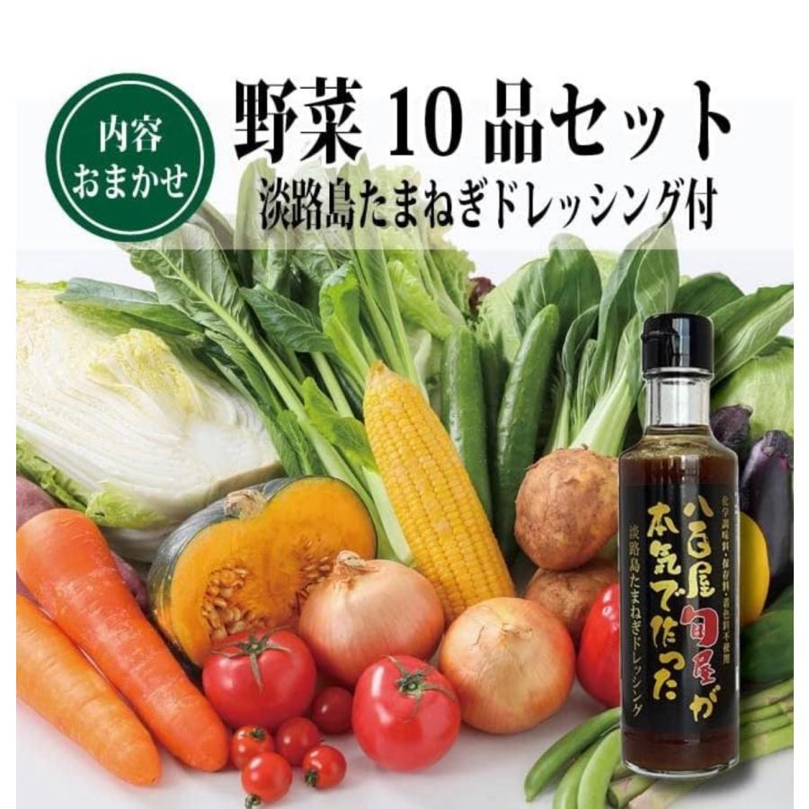 旬の八百屋直送 野菜10品セット (80サイズドレッシング付き)