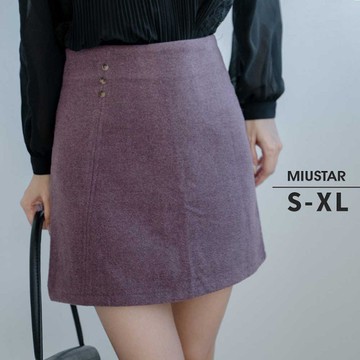 現貨★後拉鍊毛呢短褲裙S-XL(共3色)1107 【NL6418】
