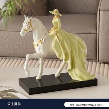 辦公室玄關高端騎馬人物藝術擺件雕塑桌書房客廳電視櫃裝飾品