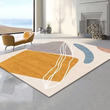 北歐風幾何地毯 200 x 140cm 棕灰白線