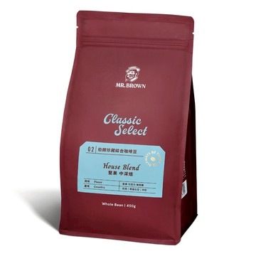 金車 MR.BROWN 伯朗咖啡 伯朗珍藏綜合咖啡豆 堅果 中深焙  450g  1個  全豆咖啡（未研磨）