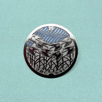 日本人孔蓋別針  /姬路市  /水渠蓋金屬徽章/5cm
