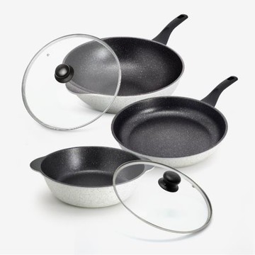 義大利CUOCO鈦級岩鑄不沾鍋具組