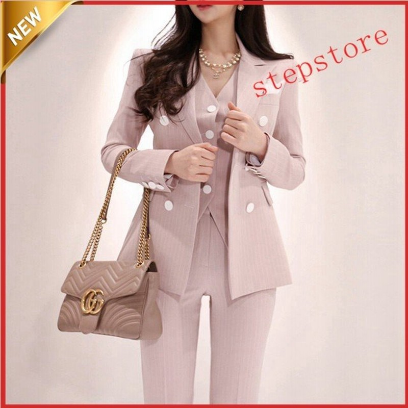 ピンク スーツ レディース ストライプ 3点セット パンツスーツ 結婚式 二次会 お呼ばれ セレモニースーツ 通勤 Ol 代 30代 春 秋 通販 Lineポイント最大0 5 Get Lineショッピング