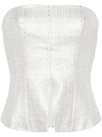 Federica Tosi - metallic bustier top - women - Cotton/Polyester - 38 - Silver