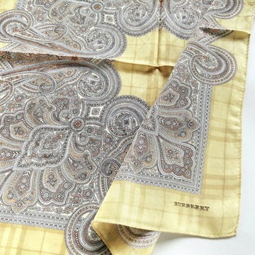 Burberry 古董手帕 – 格紋織底佩斯利印花 21 x 21 英吋