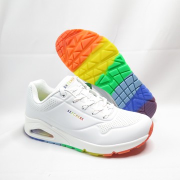 Skechers UNO-RAINBOW PEAKS 休閒鞋彩虹底女款155133WHT 白【iSport愛