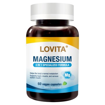 LOVITA愛維他 複方鎂500mg(60顆素食膠囊)(氧化鎂,甘胺酸鎂,檸檬酸鎂)