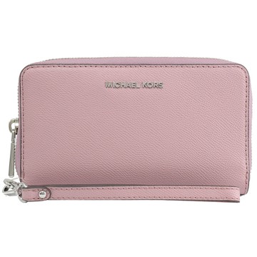 MICHAEL KORS JET SET 防刮荔紋皮革手提式中夾.淡粉