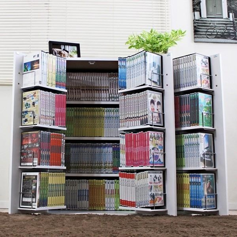 DVDで最大400収納☆書棚ストッカーダークブラウン FM70DBR