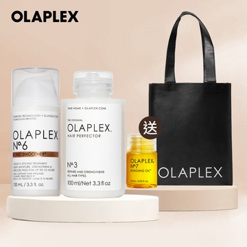 生日驚喜💝【OLAPLEX 歐啦】居家髮質修護組(3號護髮素 100ml+6號免沖洗修復乳 100ml+7號精油 7.5ml+托特包)✨