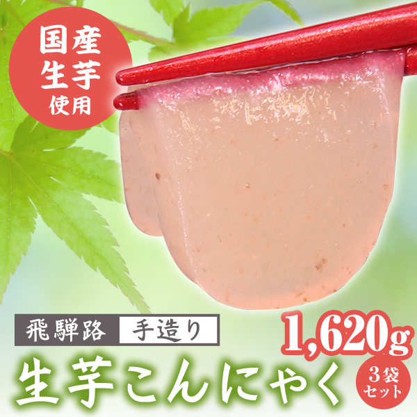 飛騨の手造り 生芋こんにゃく 生芋蒟蒻 540g×3袋セット