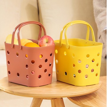 E.City_馬卡龍手提瀝水收納置物籃