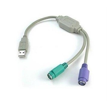 USB to PS2轉換線黑色白一分二PSto傳輸線USB2.0轉鍵盤鼠標連接線