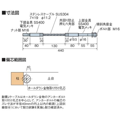 タナカ 耐震Jケーブル  AF200J