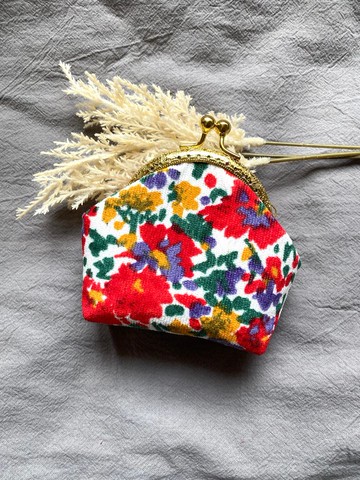 花花燈芯絨口金包 零錢包 收納包 散紙包