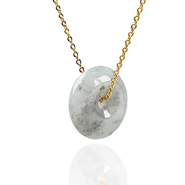 【願‧平安】冰種飄烏雞平安扣項鍊 | 天然緬甸玉翡翠A貨 | 送禮