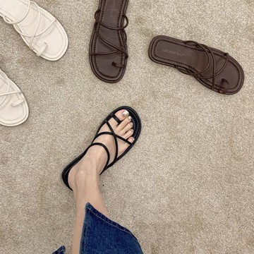 拖鞋女外穿2025新款夏季時尚室外半拖爆款羅馬涼鞋超仙女風涼拖鞋